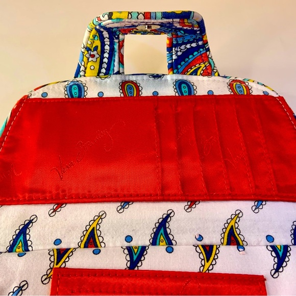 Vera Bradley Bifold Marina Blue Paisley Double Kiss Clasps Snaps Quilted Wallet - Picture 4 of 12